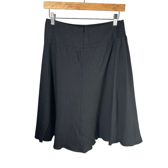 Nic + Zoe A-line Linen Blend Knee Length Skirt Black Onyx Size US 2 - Picture 2 of 8